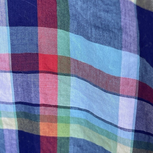 Zara Man Shirt Mens Medium Button Up Blue Plaid Slim Fit Easter Spring Cotton - Picture 3 of 9